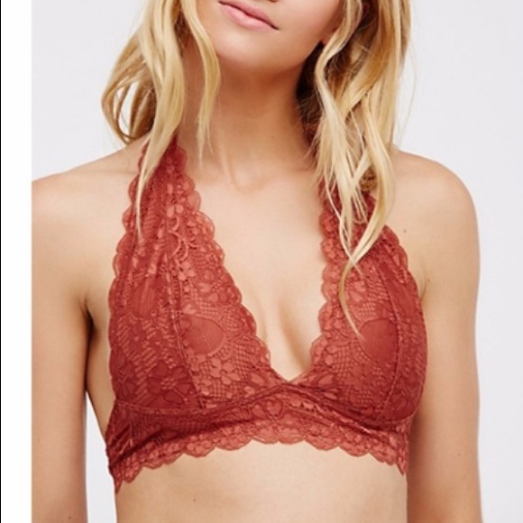 Free People Other - Free People Rust Lace Halter Bralette
